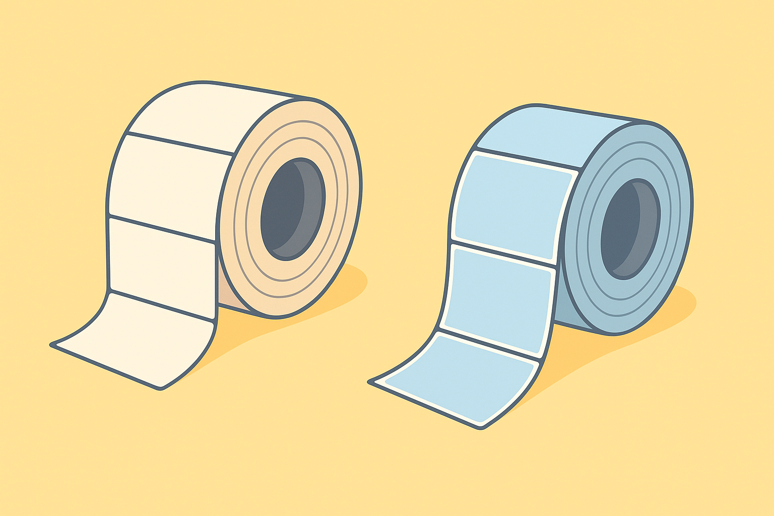Papier thermique top-coated vs étiquettes plastiques (PP/PE/PET)
