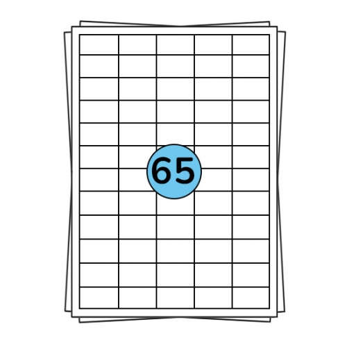 Étiquettes en planches A4 38 x 21 mm, 6 500 étiquettes