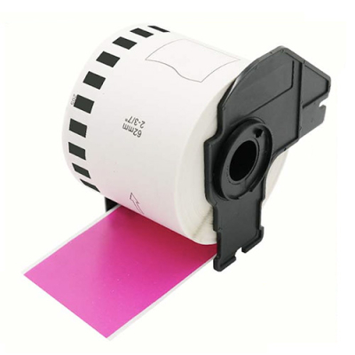 Étiquettes compatibles roses Brother DK-22205