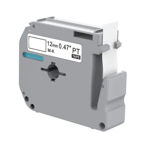 Ruban à lettres compatible Brother M-K231, noir sur blanc, 12 mm
