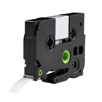 Ruban à lettres bleu sur fond transparent 12 mm, compatible Brother TZe-133